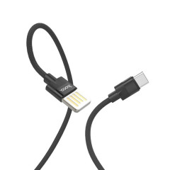 Кабель HOCO U55 USB to Type-C 2.4A, 1.2m, nylon. zinc connectors, Black (6957531096221)