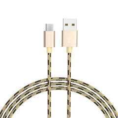 Кабель BOROFONE BX24 USB to Micro 2.4A, 1m, nylon, aluminum connectors, Gold (BX24MGD)