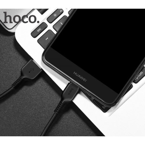 Кабель HOCO X20 USB to Type-C 3A, 2m, PVC, TPE connectors, Black