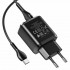 Мережевий зарядний пристрій HOCO N6 Charmer dual port QC3.0 charger set(Type-C) Black