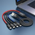 Кабель HOCO X76 USB to iP+Type-C+Type-C+Micro 2A, 1m, nylon, aluminum connectors Black+Red+Blue