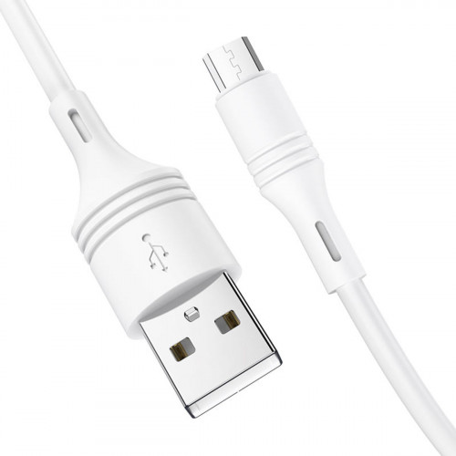 Кабель BOROFONE BX43 USB to Micro 2.4A, 1m, PVC, PVC connectors, White