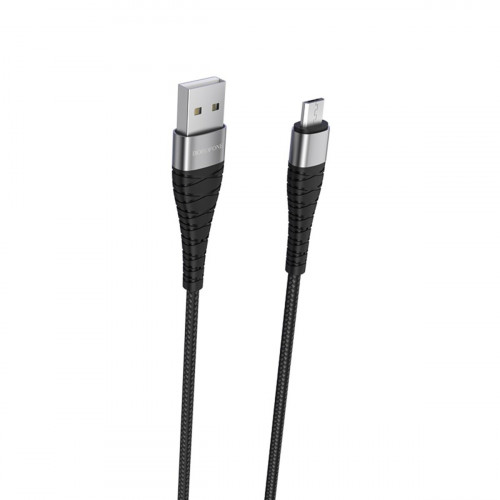 Кабель BOROFONE BX32 USB to Micro 2.4A, 1m, nylon, aluminum+TPE connectors, Black