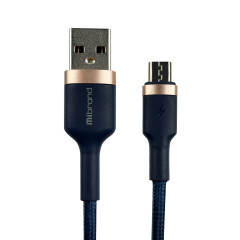 Кабель Mibrand MI-71 Metal Braided Cable USB for Micro 2.4A 1m Navy Blue (MIDC/71MNB)