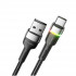 Кабель Essager Colorful LED USB Cable Fast Charging 3A USB-A to Type C 2m black (EXCT-XCDA01) (EXCT-XCDA01)
