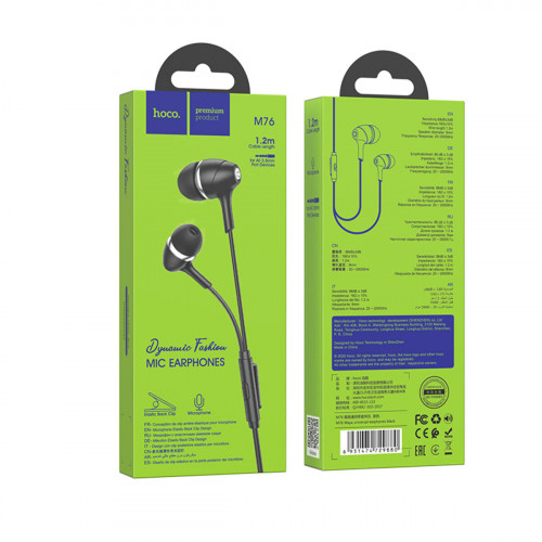 Навушники HOCO M76 Maya universal earphones Black