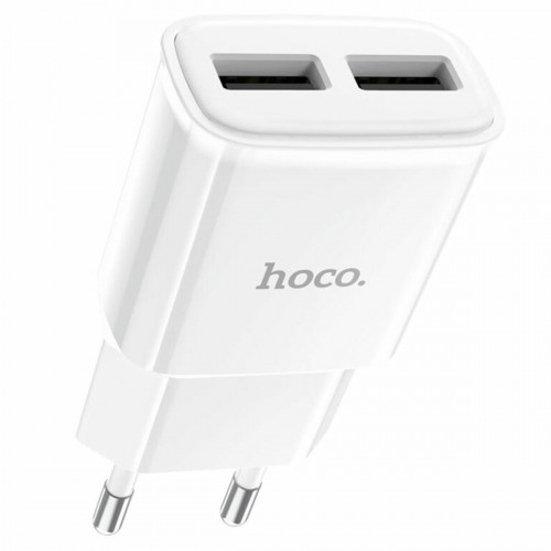 Мережевий зарядний пристрій HOCO C88A Star round dual port charger White