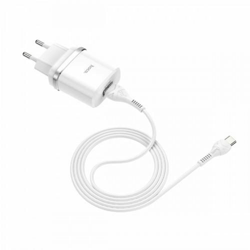 Мережевий зарядний пристрій HOCO C12Q Smart QC3.0 charger set(Type-C) White