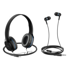 Навушники HOCO W24 Enlighten headphones with mic set Blue