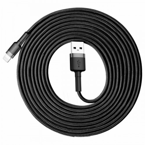 Кабель Baseus Cafule Cable USB For iP 2A 3m Gray+Black