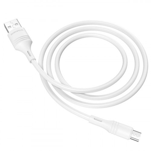 Кабель BOROFONE BX43 USB to Micro 2.4A, 1m, PVC, PVC connectors, White