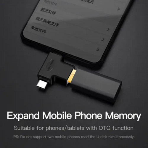 Адаптер Vention OTG Adapter Black For Android (CDIB0)