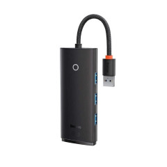 USB-Hub Baseus Lite Series 4-Port USB-A HUB Adapter (USB-A to USB 3.0*4) 25cm Black (WKQX030001)