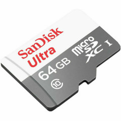 microSDXC (UHS-1) SanDisk Ultra 64Gb class 10 A1 (100Mb/s) (adapter SD) (SDSQUNR-064G-GN3MA)