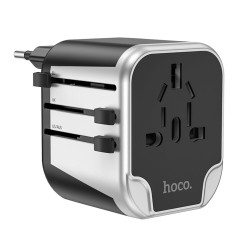 Мережевий зарядний пристрій HOCO AC5 Level dual port universal conversion charger Black (6931474778284)