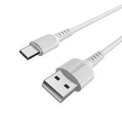 Кабель BOROFONE BX16 USB to Type-C 2A, 1m, PVC, TPE connectors, White (BX16CW)