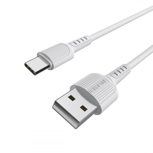 Кабель BOROFONE BX16 USB to Type-C 2A, 1m, PVC, TPE connectors, White