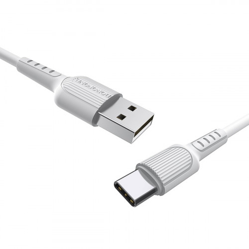 Кабель BOROFONE BX16 USB to Type-C 2A, 1m, PVC, TPE connectors, White