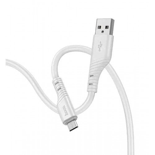 Кабель HOCO X97 Crystal color silicone charging data cable Micro light gray (6931474799852)