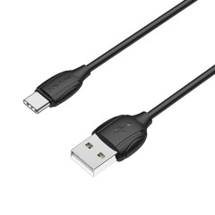 Кабель BOROFONE BX19 USB to Type-C 3A, 1m, PVC, TPE connectors, Black (BX19CB)