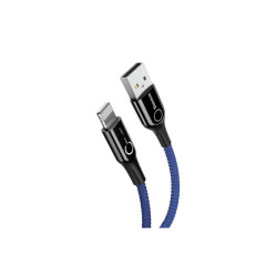 Кабель Baseus C-shaped Light Intelligent power-off Cable 2.4A 1M Blue