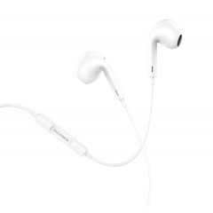 Навушники BOROFONE BM30 Max Acoustic wire control earphones for iP with mic White
