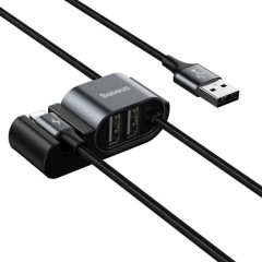 Кабель Baseus Special Data Cable for Backseat (USB to iP+Dual USB) Black (CALHZ-01)