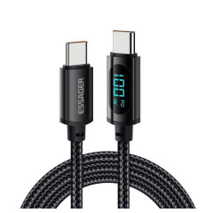 Кабель Essager Enjoy LED Digital Display USB Charging Cable Type C to Type C 100W 2m black (EXCTT1-XYA01-P) (EXCTT1-XYA01-P)