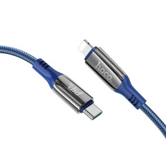 Кабель HOCO S51 Type-C to iP 20W, 1,2m, nylon, zinc+TPE connectors, Blue (6931474749208)