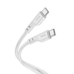 Кабель HOCO X97 Crystal color 60W silicone charging data cable Type-C to Type-C light gray (6931474799937)