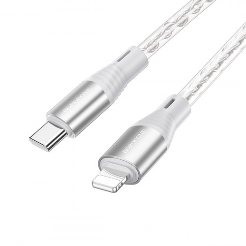Кабель BOROFONE BX96 Ice crystal PD silicone charging data cable iP Gray (BX96CLG)