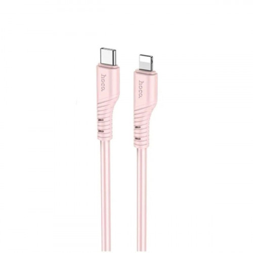 Кабель HOCO X97 Crystal color PD silicone charging data cable iP light pink