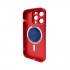 Чохол для смартфона AG Glass Matt Frame Color MagSafe Logo for Apple iPhone 15 Pro Max Cola Red