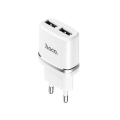 Мережевий зарядний пристрій HOCO C12 Smart dual USB charger White (6957531047759)