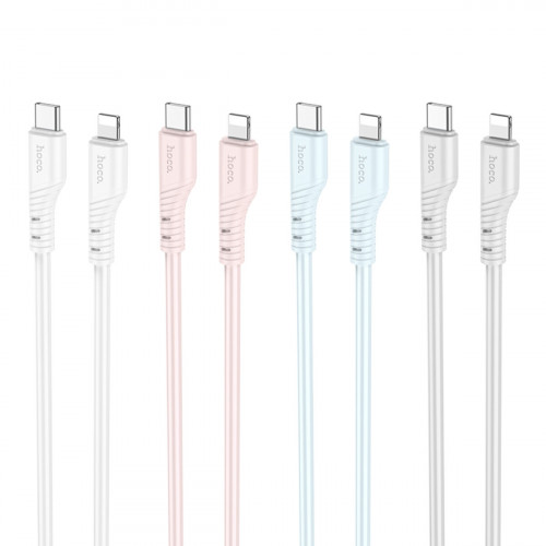 Кабель HOCO X97 Crystal color silicone charging data cable iP light pink