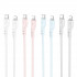 Кабель HOCO X97 Crystal color silicone charging data cable iP light pink