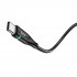 Кабель HOCO U93 USB to Type-C 3A, 1.2m, nylon, aluminum connectors, light indicator, Black