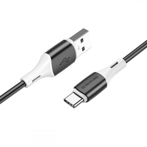 Кабель BOROFONE BX79 USB to Type-C 3A, 1m, silicone, silicone connectors, Black