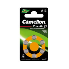 Батарейка CAMELION A13 Zinc-Air Button cell BP6 6шт (C-15056013) (4260030253975)