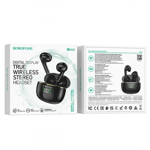 Навушники BOROFONE BW30 Cheerful true wireless BT headset Bright Black