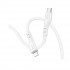 Кабель HOCO X97 Crystal color PD silicone charging data cable iP white