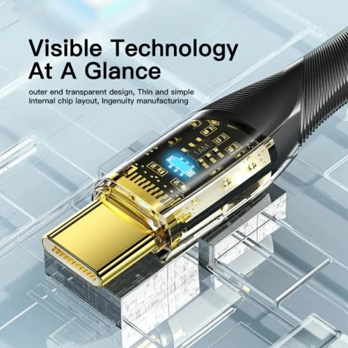 Кабель Essager Interstellar Transparent Design USB Charging Cable USB A to Type C 7A 2m black (EXCT-XJA01-P) (EXCT-XJA01-P)