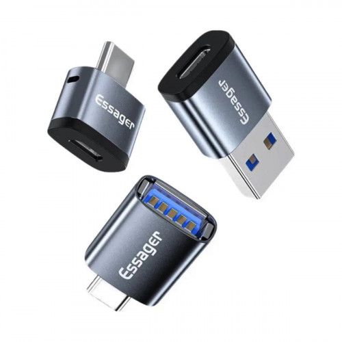 Адаптер Essager Soray OTG (Micro Female to Type-C Male) USB2.0 Adaptor  grey (EZJMC-SRC0G) (EZJMC-SRC0G)