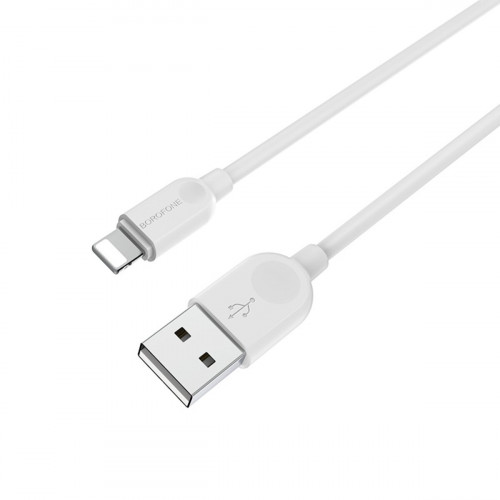 Кабель BOROFONE BX14 USB to iP 2.4A, 1m, PVC, TPE connectors, White