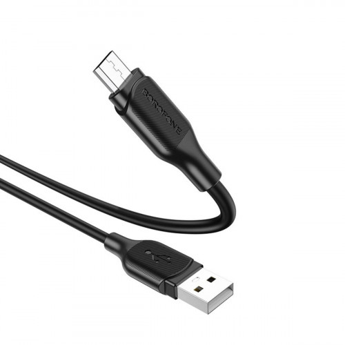 Кабель BOROFONE BX42 USB to Micro 2.4A, 1m, silicone, TPE connectors, Black