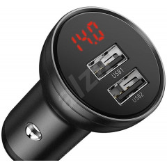 Автомобільний зарядний пристрій Baseus Digital Display Dual USB 4.8A Car Charger 24W Grey (CCBX-0G)