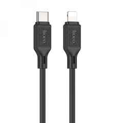 Кабель HOCO X90 Cool silicone PD charging data cable for iP Black (6931474788382)