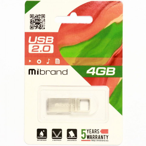 Flash Mibrand USB 2.0 Shark 4Gb Silver