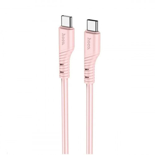 Кабель HOCO X97 Crystal color 60W silicone charging data cable Type-C to Type-C light pink