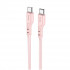 Кабель HOCO X97 Crystal color 60W silicone charging data cable Type-C to Type-C light pink